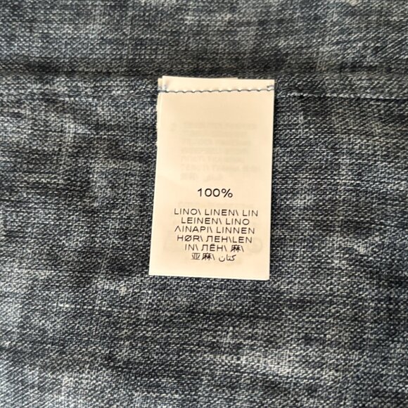 $1200 Brunello Cucinelli Blue Grey Linen Paisley Motif Button-up Shirt - XL - Picture 3 of 12